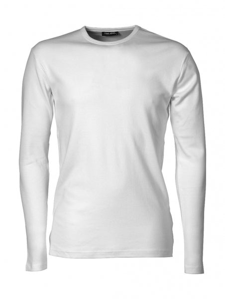 Camiseta blanca de manga larga para hombre alta calidad